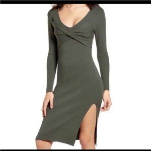 Leith midi length sweater dress with side slit size small